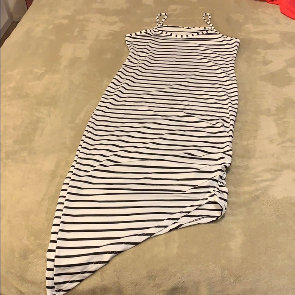 Black and white spaghetti strap dress